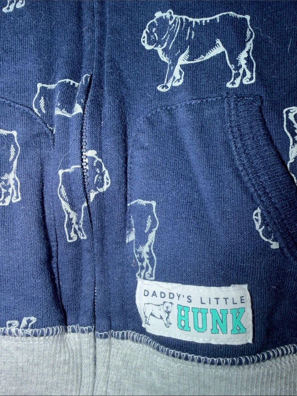 Carter's Navy Bulldog Hooded Zip-Up Sweatshirt